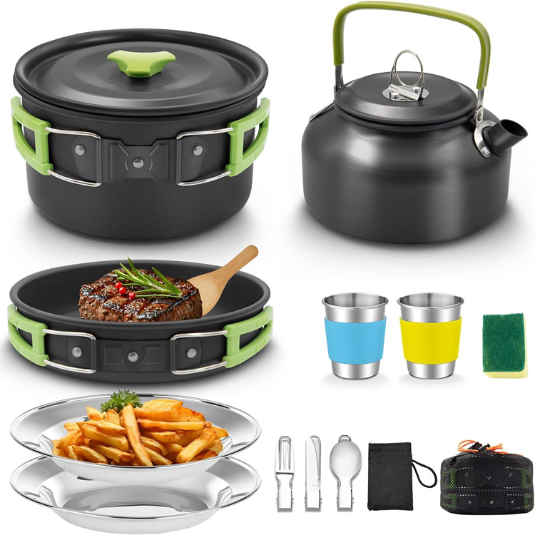 16pcs Camping Cookware, Camping Coquendi Set Camping Pot