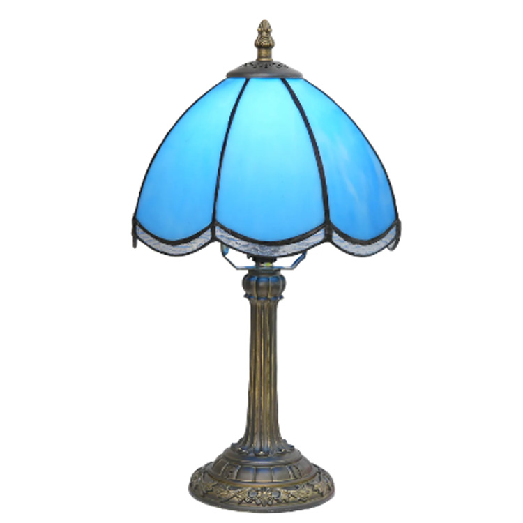 VIII Inch Sky Blue Vintage vitro Petal Pluteum lampades