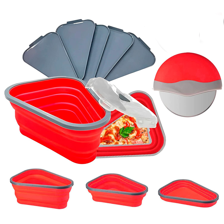 Collapsible Pizza Slicer Repono continens serviens Tray