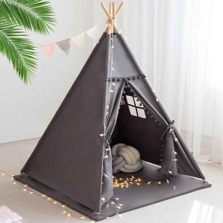 Cotton Canvas Playhouse filii Teepee tabernaculum Kids cum Mat