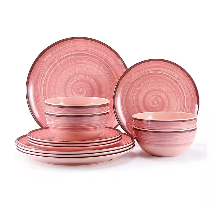Customized melamine IV reusable 12pcs melamine Tableware Set