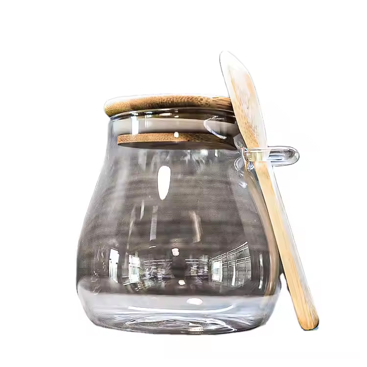 Customized Figura Borosilicate vitrum Spice tea cum Flip Lid