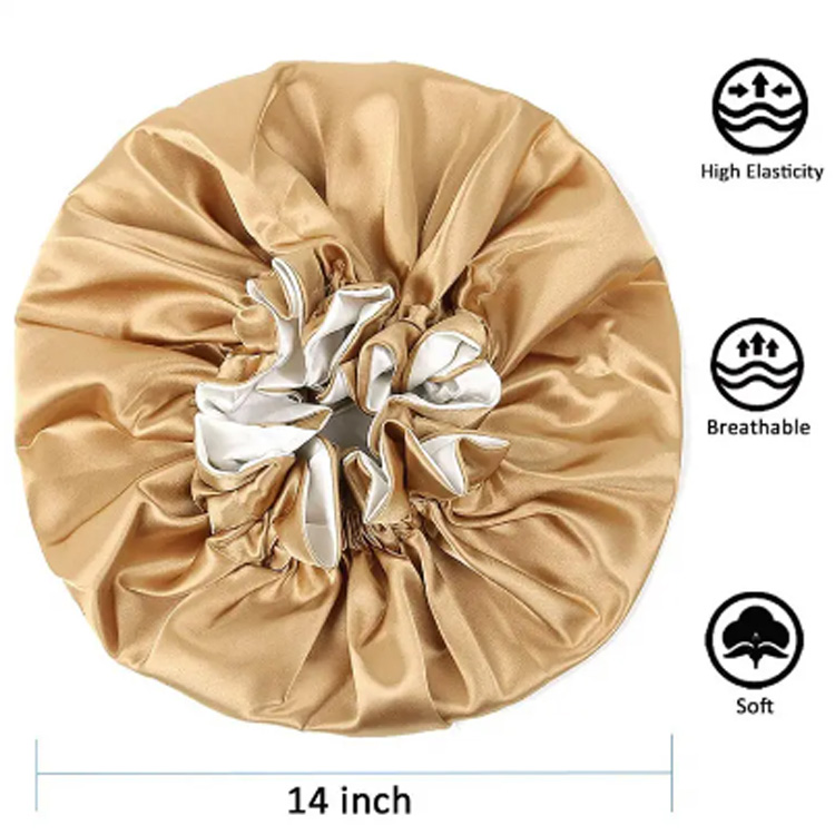 Designer fashion duplex stratum satin magna mulieribus imber cap