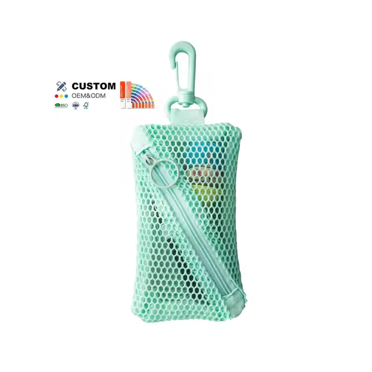 Diagonalis parva Zipper Coin Purse Mesh Lipstick peram