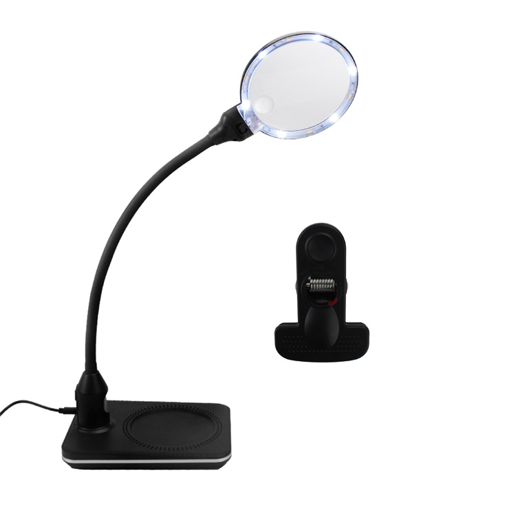 Flexible Arm DUXERIT Magnifying Glass Lens Craft Table Lamp