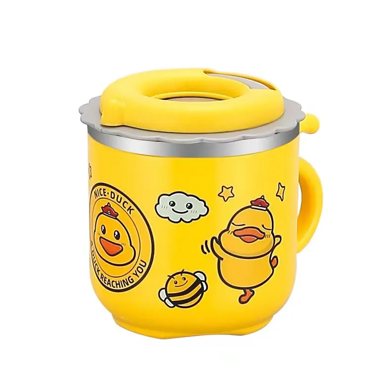 Cibus Tutus Straw Cute Yellow Duck Leak Probatio Kids Puer Natus