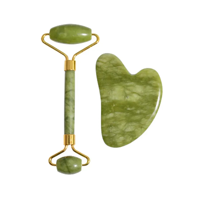 High quality facialis Massager Naturalis Gua Sha Green Jade Roller