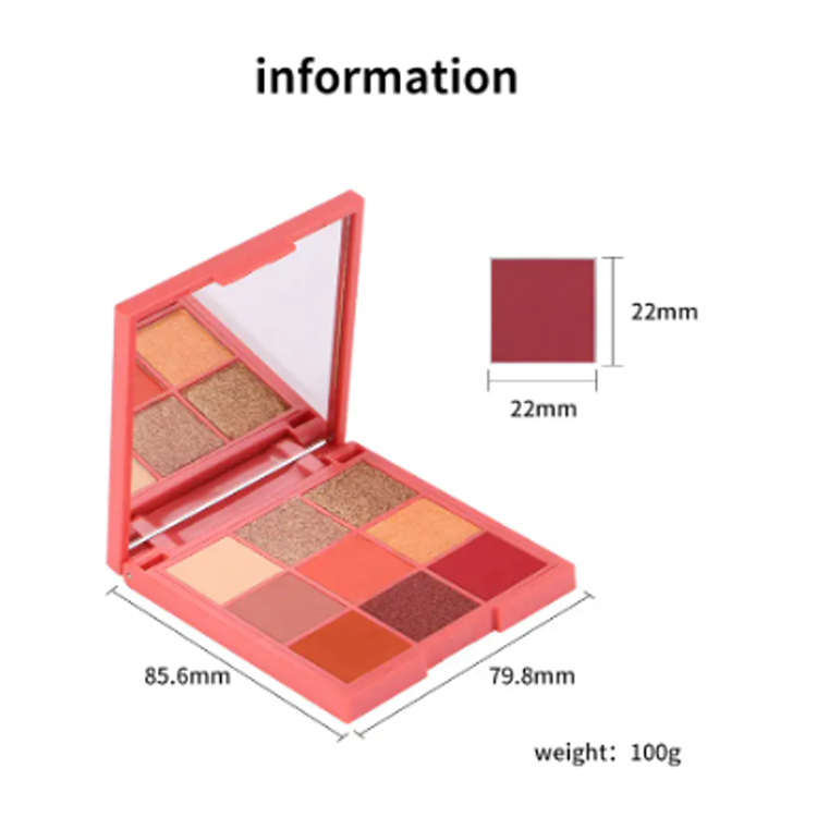 Rutrum shimmer matte IX color Quadratum Eyeshadow palette