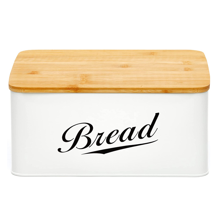 Panis Metallis moderni Box cum Bamboo Lid