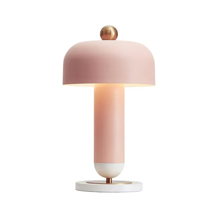 Fungus Decor Villa Nordic Pink Metal Table Lamps