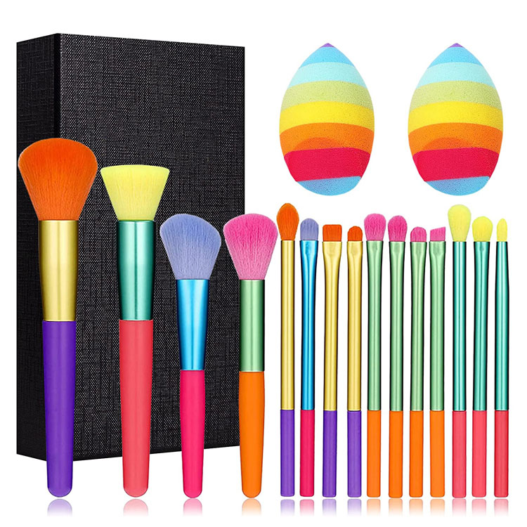 Premium Synthetic 15PCS Colorful Rutrum Peniculus Set