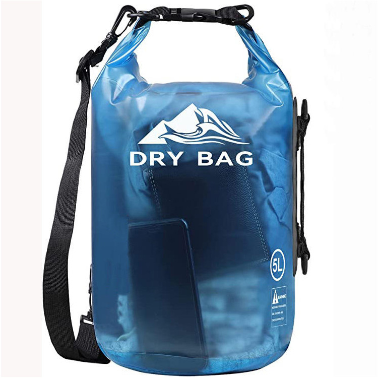Roll Top Portable Use Carrying Transparent Dry Bag