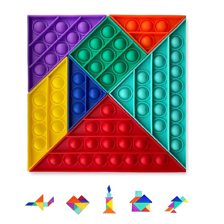 Silicone Sensorium Tangram Bulla Pop it Fidget Toy