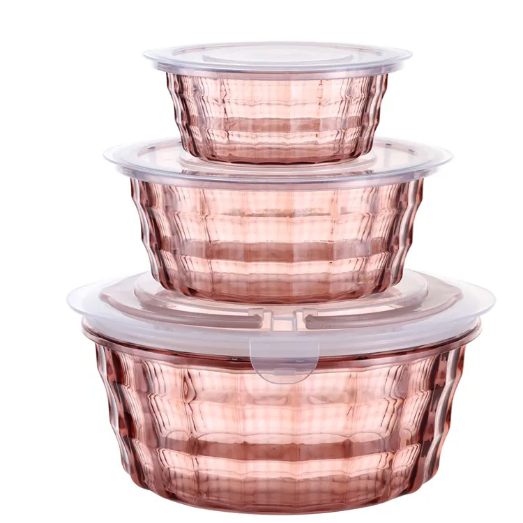 Stackable nesting III Piece plastic per cibum continentia