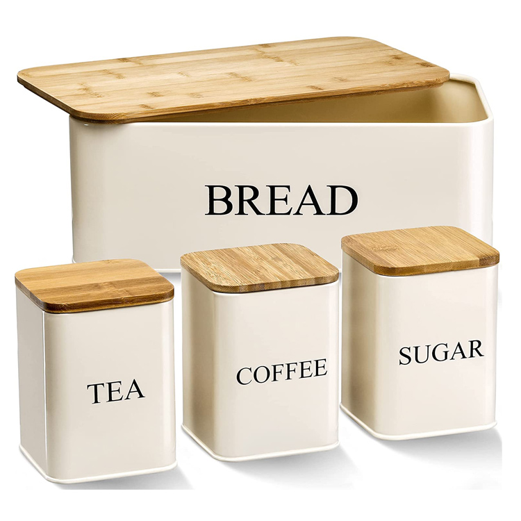 Tea Sugar Coffee Repono Continens Canister panis Bin Set
